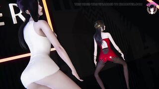 2 Sexy Asian Girls Dancing + Gradual Undressing (3D HENTAI)