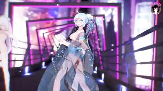 Emilia x Miku - Sexy Dance (3D HENTAI)