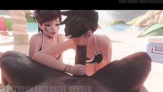 ThreeDust Intense sexual threesome on the beach sweet fuck tasty deep throat sweet intense pleasure swallowing sweet black cum