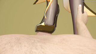 3D Footjob Shoejob Animation Genshin