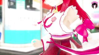 Megu Megu - Sexy Dance + Public Gradual Undressing (3D HENTAI)