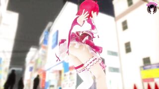 Megu Megu - Sexy Dance + Public Gradual Undressing (3D HENTAI)