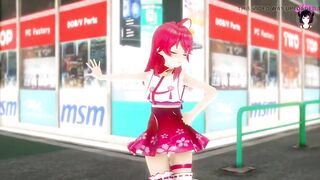 Megu Megu - Sexy Dance + Public Gradual Undressing (3D HENTAI)