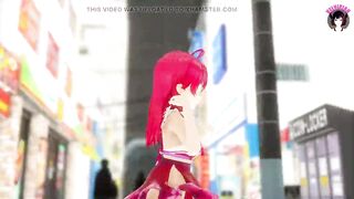 Megu Megu - Sexy Dance + Public Gradual Undressing (3D HENTAI)