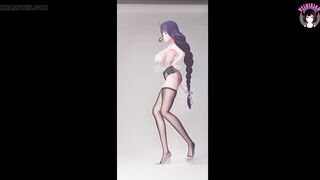 Genshin Impact - Thick Raiden In Sexy Shorts And Stockings Dancing (3D HENTAI)