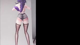 Genshin Impact - Thick Raiden In Sexy Shorts And Stockings Dancing (3D HENTAI)