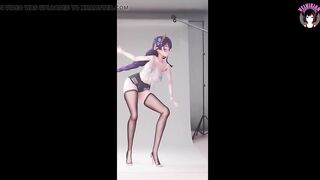 Genshin Impact - Thick Raiden In Sexy Shorts And Stockings Dancing (3D HENTAI)