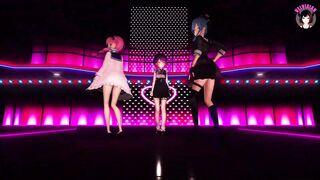 Sexy 3 Teens Dancing In Dress + Gradual Undressing (3D HENTAI)