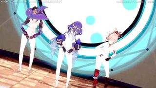 Genshin Impact: [MMD] Kesha - TIMBER (Layla, Kirara, Mona, Fischl, Yoimiya, Hu Tao, Xinyan)