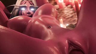 3d porn hentai a demon destroys her pussy with his big cock and cums on her belly