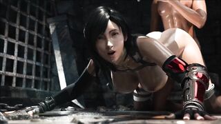 Tifa ( final fantasy ) have sex in doggy position and jerks her big boobs