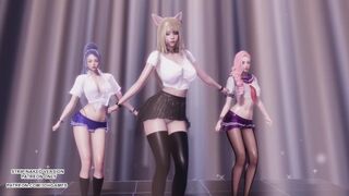 [MMD] Girl's Generation - Gee Ahri Seraphine Kaisa Hot Kpop Dance League of Legends KDA Hentai