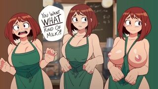 Jizz Tribute - Milk to Uraraka Ochaco from Hero Academia