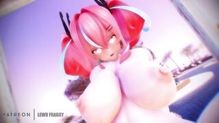 Azur Lane - Busty Bremerton Oily Thighjob & Creampie