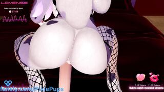 Furry Girl Getting Fucked in VR by a Fuck Machine and Moaning (Vtuber)