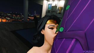 WONDER WOMAN HAS A VERY DEEP THROAT! | DC [HD] 3D Animation |