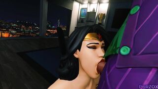 WONDER WOMAN HAS A VERY DEEP THROAT! | DC [HD] 3D Animation |