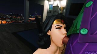 WONDER WOMAN HAS A VERY DEEP THROAT! | DC [HD] 3D Animation |