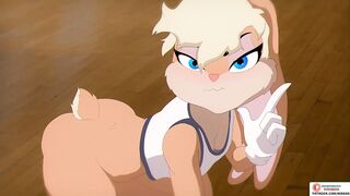 CUTE FURRY BUNNY FUCKED IN ALL HOLES ON BASKETBALL MATCH | SPACE JAM HENTAI 60FPS