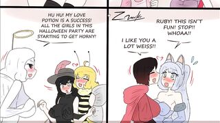 RWBY Lesbian & Yuri & Girls Only The Halloween Party Comic Porn