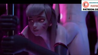 D.va Have Fun Creampie Fucking In Club | Exclusive Blender Hentai Animation 4K 60 FPS