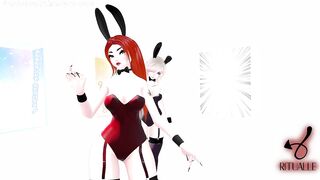 CherryErosXoXo VR thicc ass is checked out by bunny girl WillowWispy at Bunny Girl Tease Event Clip