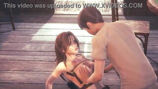 Lara croft cosplay hentai having sex with a man in new animated hentai manga video