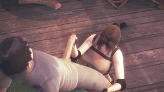 Lara croft cosplay hentai having sex with a man in new animated hentai manga video