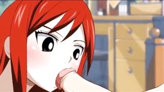 Fairy Tail. Threesome sex with Lucy and Erza