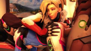 Widowmaker Overwatching D.Va and Mercy