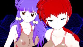 Ranma and Shampoo Dancing , juicy bodies with big tits & ass