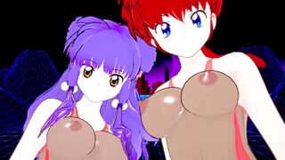 Ranma and Shampoo Dancing , juicy bodies with big tits & ass