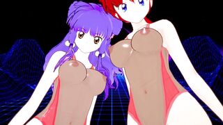 Ranma and Shampoo Dancing , juicy bodies with big tits & ass