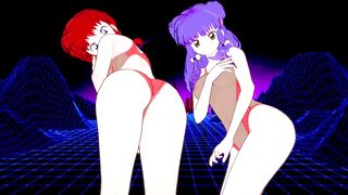 Ranma and Shampoo Dancing , juicy bodies with big tits & ass