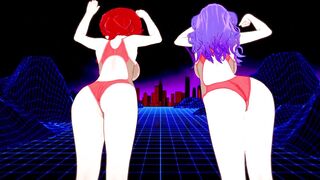 Ranma and Shampoo Dancing , juicy bodies with big tits & ass