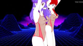 Ranma and Shampoo Dancing , juicy bodies with big tits & ass