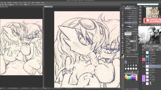 sinDRAWS Timelapse - Azura and Vivian Titjob