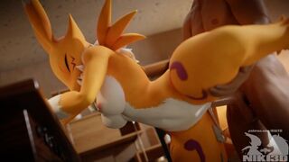 Renamon Getting Pounded Doggystyle Animation with Creampie (angle 2)