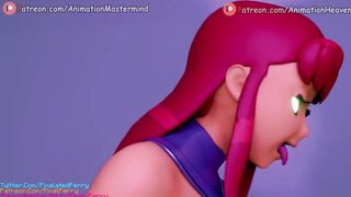 Starfire & Blackfire Pounding Raven || 4K