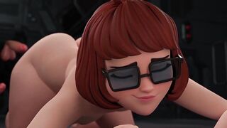 velma enjoying several dicks