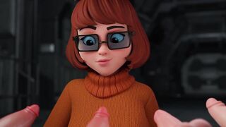 velma enjoying several dicks