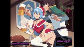 Konosuba Aqua and Satou Kazuma christmas Hentai