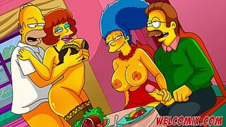 Returning the kindness! Swap wives! The Simptoons, Simpsons porn