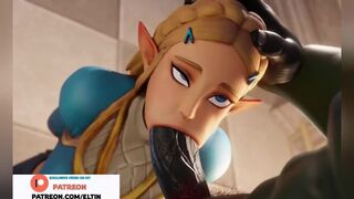 ZELDA ENJOY FUCKING IN BADROOM AND GETTING HARD CREAMPIE | EXCLUSIVE LEGEND OF ZELDA HENTAI 4K 60 FP