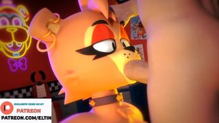 CUTE FURRY FNAF GIRL DO DEEP BLOWJOB AND GETTING CUM IN MOUTH | BEST FURRY FNAF HENTAI 4K 60FPS