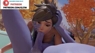 Futanari Tracer Do Amazing Deep Blowjob In Car | Best Futa Overwatch Hentai 4k 60fps