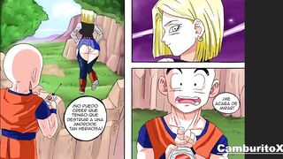 Android 18 Fucked in the Forest od Krillin, Leaving Her Pussy Dripping Cum - DBZ Hentai