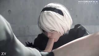 Nier Automata 2B Giving A Blowjob Rule 34