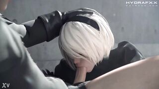 Nier Automata 2B Giving A Blowjob Rule 34