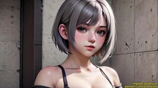 2B Without Blindfold. 3D Anime. No Nude